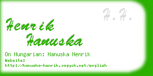 henrik hanuska business card